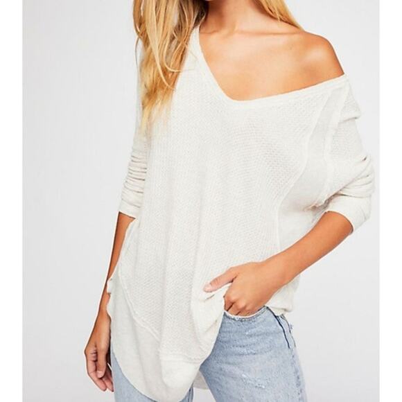 FREE PEOPLE • Oatmeal Cream Long Sleeve Catalina Thermal Top - Picture 1 of 6